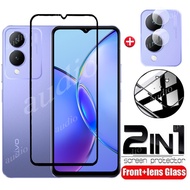 2in1 Tempered Glass Film For Vivo Y17s 4G 2023 Screen Protector Soft HD Camera Lens Film For Vivo Y 17s Y17 s Y 17 s VivoY17s 4G Screen Protector Phone Film