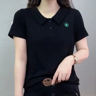 Polo T-shirt for Women 2024 Summer New Polo Shirt for Women Versatile Age Reducing Minimalist T-shir