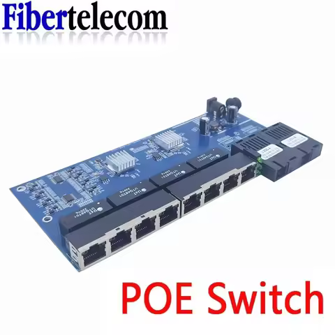 POE 8 RJ45 2 SC Fiber Gigabit Ethernet Switch Fiber Optical Single Mode UTP Port 10/100/1000M Board 