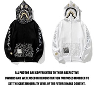 BAPE X SORAYAMA 空山基聯名鯊魚頭閃電印花加絨連帽衛衣