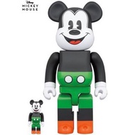 BE@RBRICK Micky Mouse 綠褲米奇 400%+100%庫柏力克熊