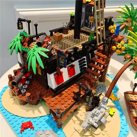 With Box Pirates of Barracuda Bay Model 698998 2545Pcs Building Blocks Bricks Kid Birthday Christmas