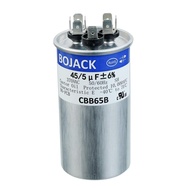 BOJACK 45+5uF 45/5MFD ±6% 370V CBB65 Dual Run Circular Start Capacitor for AC Motor Run or Fan Start