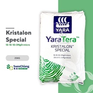 YaraTera KRISTALON SPECIAL 18-18-18 +3MgO 25kg Fertigation Fertilizer 18/18/18 肥料Baja Yara Tera[Swee