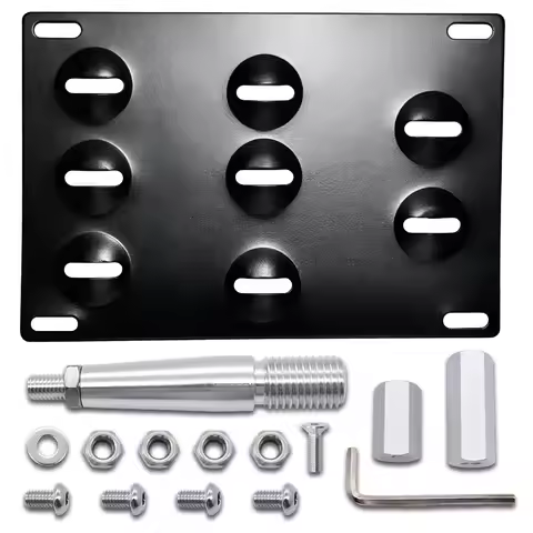 Drill-Free Front Tow Hook License Plate Mount Bracket for Nissan 370Z 09-18 Z34 GTR R35 Sentra for I