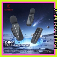 Earldom ET-MC17 Wireless Microphone 2-in-1 | Dual Clip Mic with Type-C & Lightning Receiver for Live