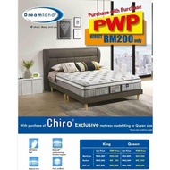 PROMOTION FULL SET DREAMLAND  CHIRO  EXCLUSIVE MATTRESS 12'' WITH BEDFRAME