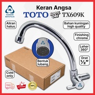TOTO TX609K Cold Only Sink Faucet Original - Wall Type Kitchen Faucet with Swivel Spout - Dishwashin