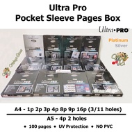 Ultra Pro 100ct A4 1p 2p 3p 4p 5p 8p 9p 10p 16p 18p Platinum Silver Sleeve Page Mini A5 Photo Card K