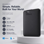 【NEW】WD 1TB /2TB/4TB External Hard Drives Elements USB 3.0 Portable Hard Disk 2.5" HDD