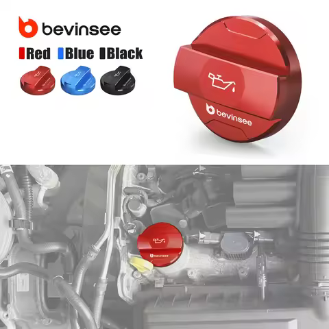 BEVINSEE EA211 Aluminum Oil Filler Cap Cover for VW for Golf 5/6/7/7.5/8/8.5 for VW Passat B8 Tiguan