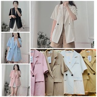 Short-sleeved blazer, Korean Fashion Long-Sleeved Women'S blazer Easy To Match