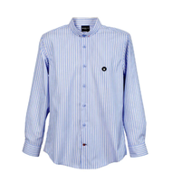 เสื้อเชิ้ตแขนยาว BROWNE & CO ผ้าคอตตอน สีฟ้า ลายริ้ว รุ่น BST003-0-BU