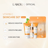 LAIKOU Vitamin C Skincare Set Brightening Serum Eye Cream Moisturizing Cream Travel Kit