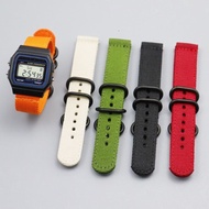 < Ready Strap-Electronic Strap Small Square Nylon Watch Strap 18mmF84/F91/F91W/F94/F105 w21...