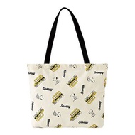 日本 Peanuts Snoopy 米白色帆布 School Bus 手挽袋