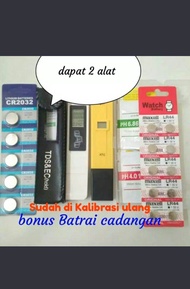 paket pH meter dan tds ec meter 4 digit angka alat ukur air minum hidroponik dll