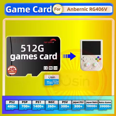 Game Card For Anbernic RG406V RG406H Retro Classic Games PS2 PSP Android Handheld Gaming Console Gam