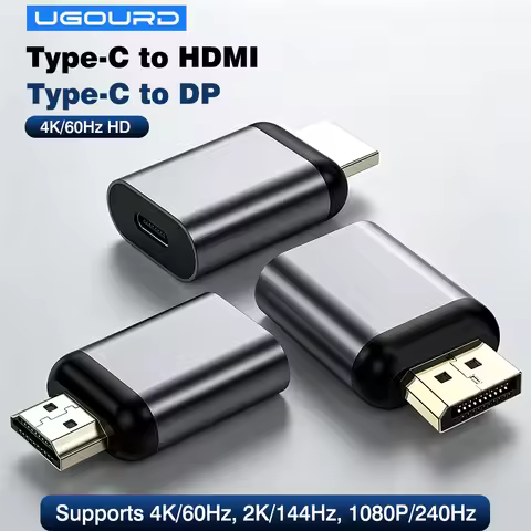 UGOURD Female Type C to HDMI / DisplayPort Adapter 4K 60Hz High Refresh Rate 2K144Hz 1080P240Hz USB-