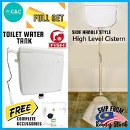 1 SET CJ Toilet Water Tank Plastic Cistern Push Button Single Flush Mid/Low Level 40mm 6 Litre White
