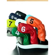 Golf Iron Cover Color 9 Pieces Waterproof PU Golf Iron Cover