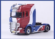 GCD斯堪尼亞S730重卡拖頭1:64仿真合金工程車模型 紅白藍色