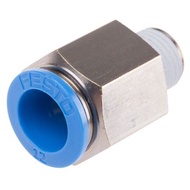 Festo Threaded-to-Tube Pneumatic Fitting, R 1/4 to, Push In 12 mm, QS Series, 14 bar QS 1/4 - 12