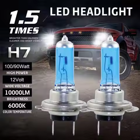 2pcs 6000k Super Bright White H7 Halogen Bulb Car HeadLight 100w Lamp Car Halogen h7 Bulb Replacemen
