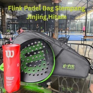 Flink Padel Racket Bag Sling Handbag Black Grey D300 Fits 1 Racket Front Pocket Isothermal Multifunc