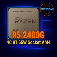ซีพียู CPU AMD Ryzen 5 2400G 3.6GHz turbo 3.9GHz [AM4] (4คอ8เทรด) ฟรีซิลิโคน1ซอง R5 2400 G USED