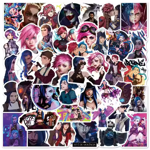 50Pcs Cartoon Arcane：League of Legends Stickers Arcane DIY Stickers Scrapbooking Phone Luggage Skate