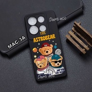 Black case samsung a17 a07 4g a07 5g a06 4g a06 5g s24 fe macaron case motif bear astrobear