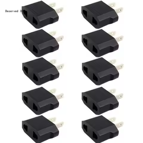 10Pcs/set US EU AU to US Euro Europe Plug Converter 2 Round 2-flat Plug Converter Travel Adapter Ele