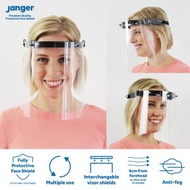 Janger - 英國Janger 2件裝 SGS認證 EN166 頭箍式 雙面 專業護目防飛沬防護面罩 （可選黑/白色）
