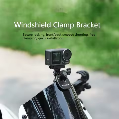 Clip bracket sunnylife metal Motorcycle windshield for Insta360 X5/X4/X3/GO3/3S DJI Action 5PRO 4 3/