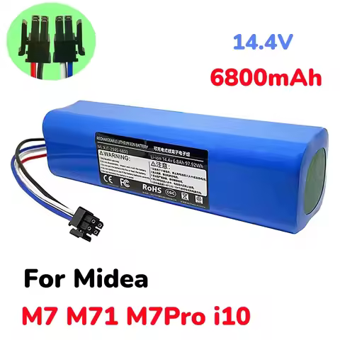 High Quality New 14.4V 6800mAh Rechargeable Battery Compatible for Midea M7 M71 M7Pro Vacuum Cleaner