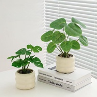 Faux Pothos, Artificial Plants with Plastic Pot, Artificial Potted Plants for Home Office Bedroom In