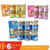 [Like Nest] Box of 6 bottles x70ml bird's Nest 35% KIDs Vitamin Calcium DHA for children with many f