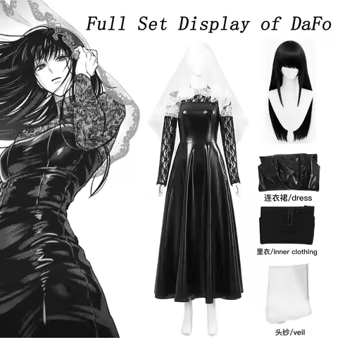 Osaragi Cosplay Anime Sakamoto Days Costume Wig Dress Veil Coat Outfit Women Assassin Shishiba Hallo