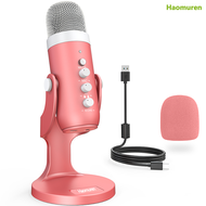 Haomuren USB Condenser Mike, Wireless Microphone For PC, Mac, Phone, Streaming with Phone Adapter & 