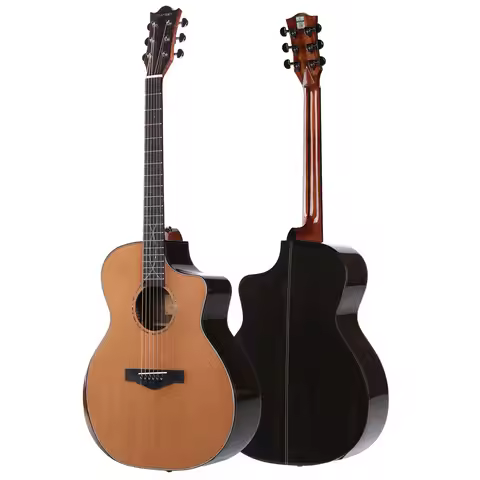 STANSEN T-910 Solid Cedar Top Acoustic Guitar 41 Inches Cutaway Rosewood Back and Sides