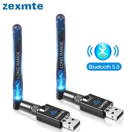 Zexmte 100M USB Bluetooth 5.0 Adapter 20M 50M Bluetooth 5.1 Dongle Audio Transmitter Receiver for Windows 10/8/8.1 Adaptador