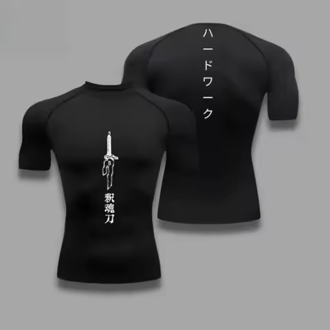 Toji Compression Shirt Sportswear Gymwear Gym Jujutsu Kaisen Compressions Anime Fushiguro Clothing Z