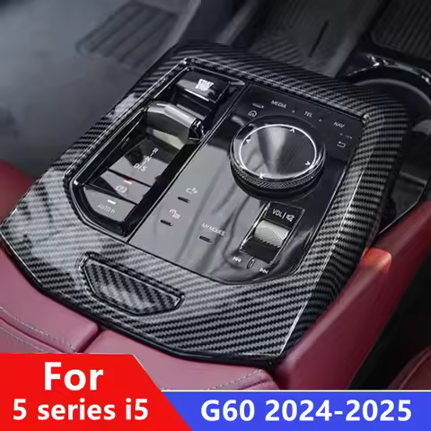 For BMW 5 series i5 G60 2024-2025 Car Center shifter panel Center panel trim cover ABS with carbon f