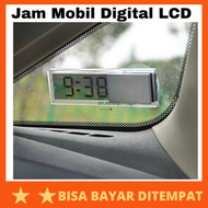 Jam Mobil Digital LCD Suction Cup / Jam Mobil Digital Analog LED Lcd Baterai Tempel Dashboard Kaca D