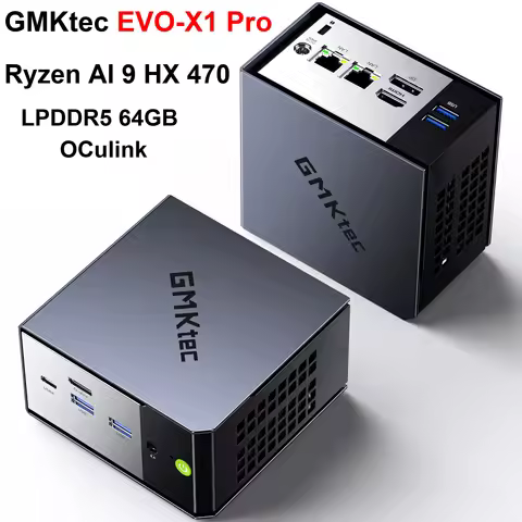 GMKtec EVO-X1 Pro Powerful AI PC Ryzen AI 9 HX 470 Windows 11 Pro LPDDR5 64GB 2*M.2 2280 SSD WIFI7 B