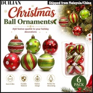 DUILIMY Christmas Ball Ornaments, Plastic Colorful Christmas Baubles,  6cm Christmas Tree Hanging Ba