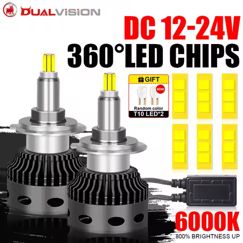 H7 LED 360 CSP Canbus 6000K 4300K H11 H1 H8 H9 HB3 HB4 9005 9006 D2S D2R 9012 HIR2 12V 24V Car Headl