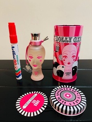 （2968） 全新Anna Sui Dolly Girl Happy 10th Anniversary 紀念版香水連閃石心心鏈,50ml, eau de toilette,Made in USA, 美
