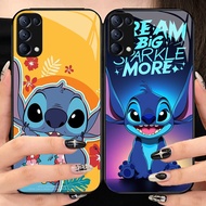 O-48 Stitch tempered Glass Phone Case OPPO Reno 4 A15S A91 3 6Z 5 6 A15 F15 5G